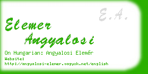 elemer angyalosi business card